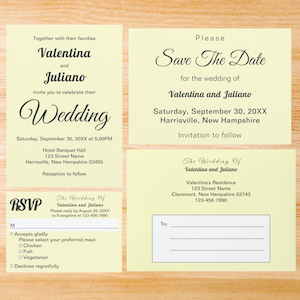 Cream With Slate Text Wedding