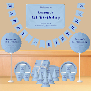 Light Blue Kids Birthday